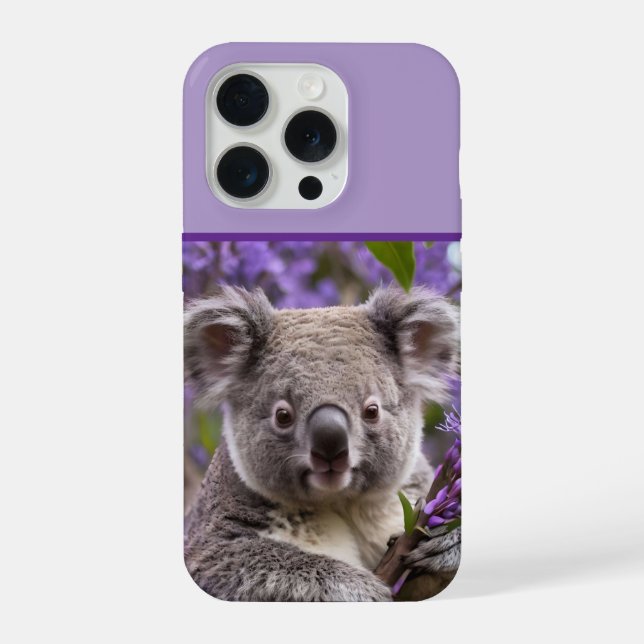 Purple Jacaranda Koala Bear, iPhone Case (Back)