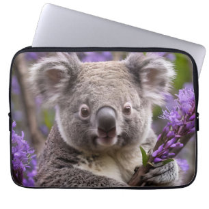 Purple Jacaranda Koala Bear, Laptop Sleeve