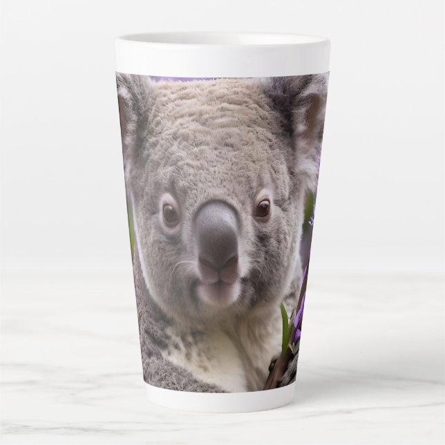 Purple Jacaranda Koala Bear, Latte Mug (Front)