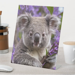 Purple Jacaranda Koala Bear, Pedestal Sign