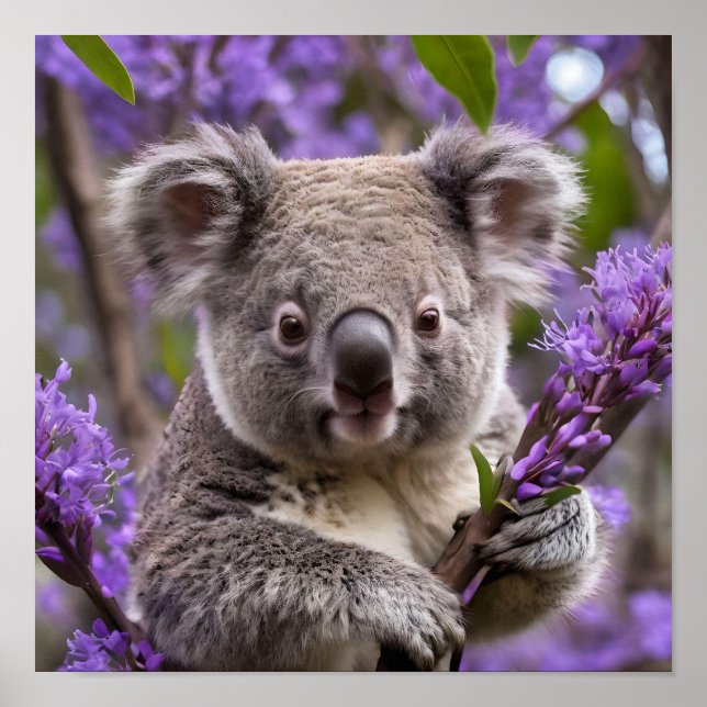 Purple Jacaranda Koala Bear, Poster (Front)