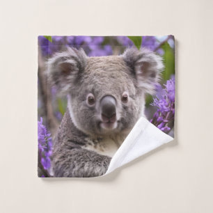 Purple Jacaranda Koala Bear, Wash Cloth