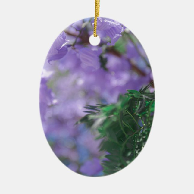 Purple Jacaranda Tree Flowers Ceramic Tree Decoration (Front)