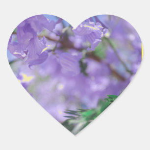 Purple Jacaranda Tree Flowers Heart Sticker