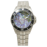 Purple Jacaranda Tree Oil Paint, Mens Wrist Watch