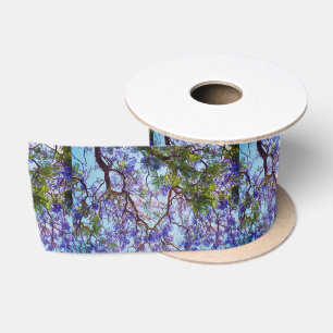 Purple Jacaranda Tree Oil Paint, Satin Ribbon