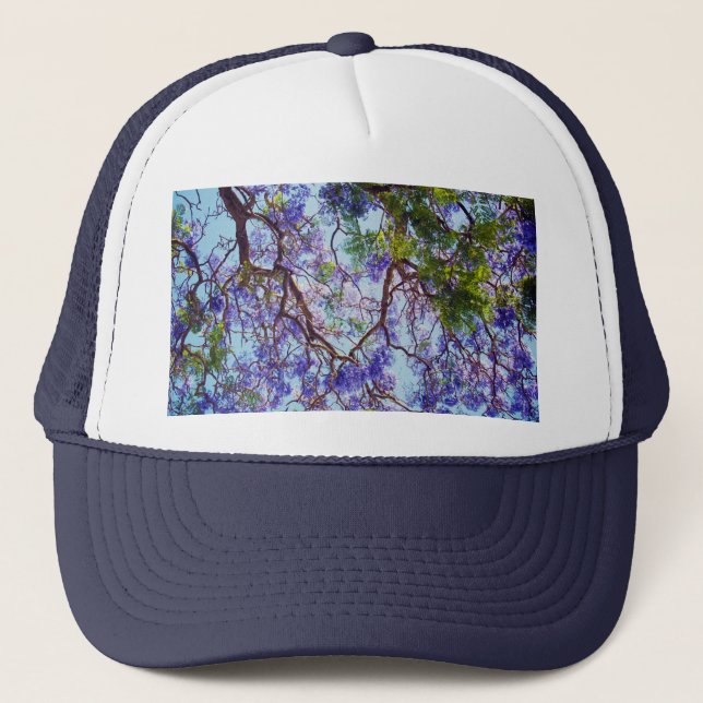 Purple Jacaranda Tree Oil Paint, Truckers Hat (Front)