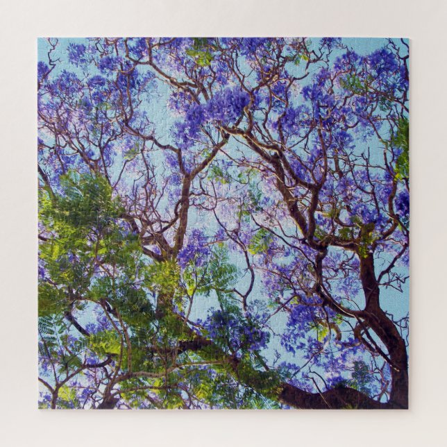 Purple Jacaranda Tree Oil Painting,  Jigsaw Puzzle (Vertical)