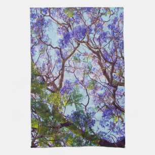 Purple Jacaranda Tree Water Colour, Tea Towel