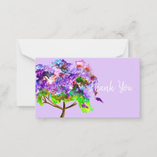 Purple Jacaranda tree watercolor art Card