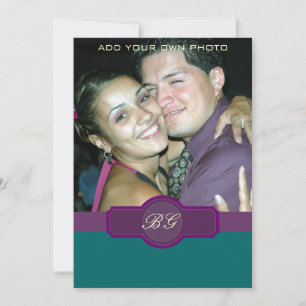 Purple Jade Wedding Invitations Monograms Photo