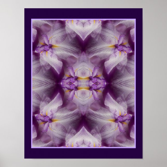 Purple Japanese Iris Flower Abstract  Poster (Front)