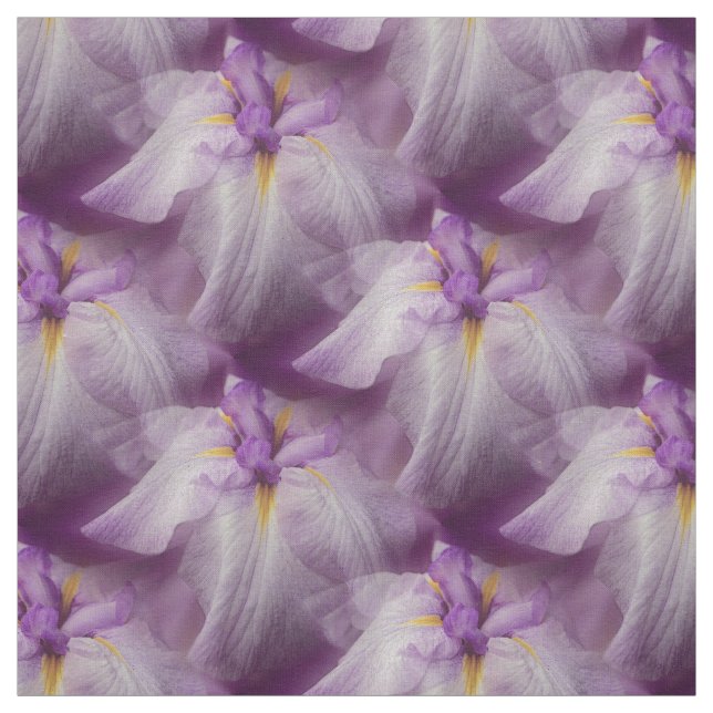 Purple Japanese Iris Flower Nature Pattern Fabric (Swatch)
