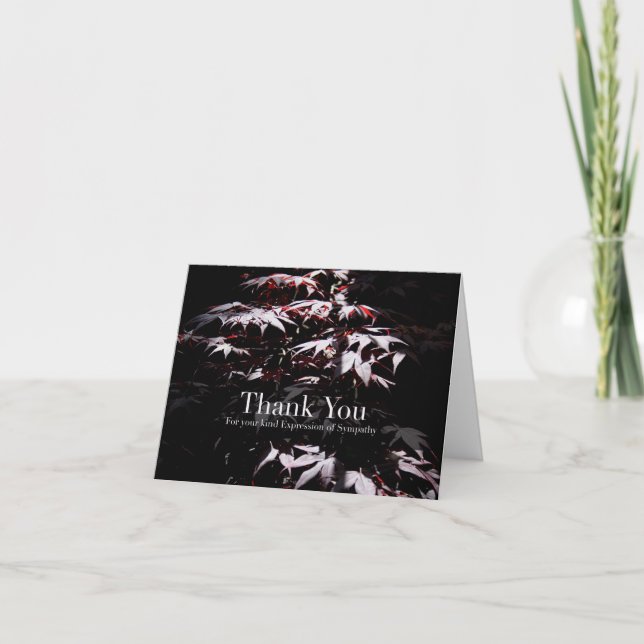 Purple Japanese Maple 1 Sympathy Thank You card (Front)
