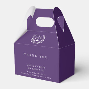 Purple JD Law Scales+Laurel Graduation Favour Box