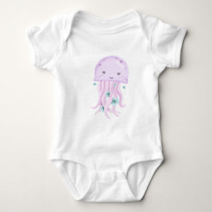 Purple jellyfish baby bodysuit