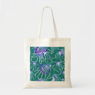 Purple Jellyfish Canvas Tote Bag