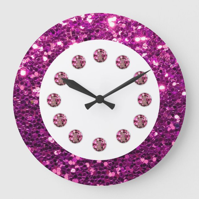 Purple Jewel Bling Wall Clock (Front)