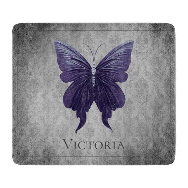 Purple Jewelled Butterfly Cutting Board (Front)