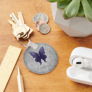 Purple Jewelled Butterfly Key Ring