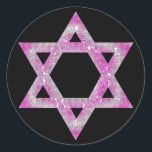 Purple Jewelled Star of David Design Classic Round Sticker<br><div class="desc">a pretty Star of David in a pink/purplish jewelled design... .{graphic by MarloDeeDesigns.com}</div>