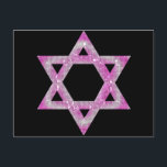 Purple Jewelled Star of David Design Postcard<br><div class="desc">a pretty Star of David in a pink/purplish jewelled design... .{graphic by MarloDeeDesigns.com}</div>