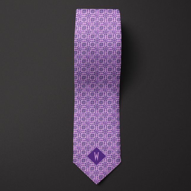 Purple Jewels Mandala Monogram Tie (Creator Uploaded)