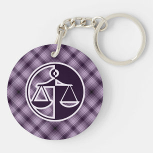 Purple Justice Scales Key Ring
