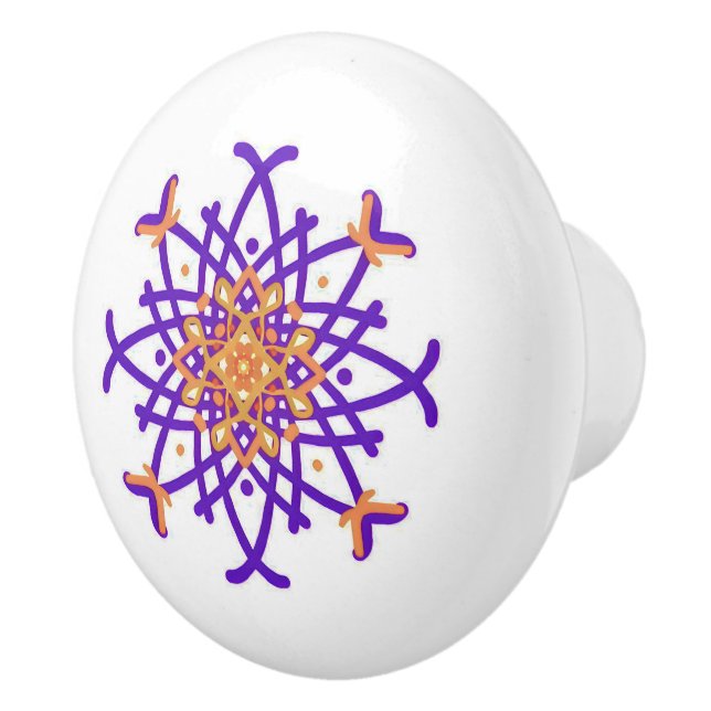 Purple Kaleid Ceramic Knob (Right)
