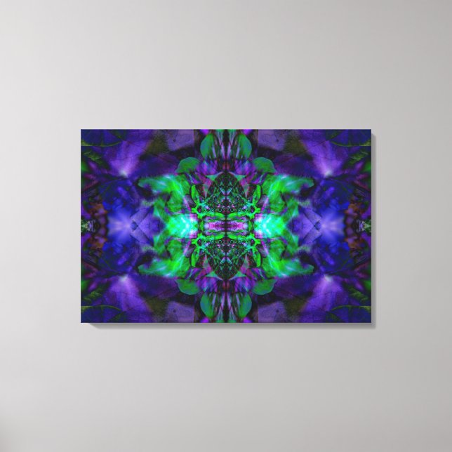 Purple kaleidoscope flower pattern canvas print (Front)