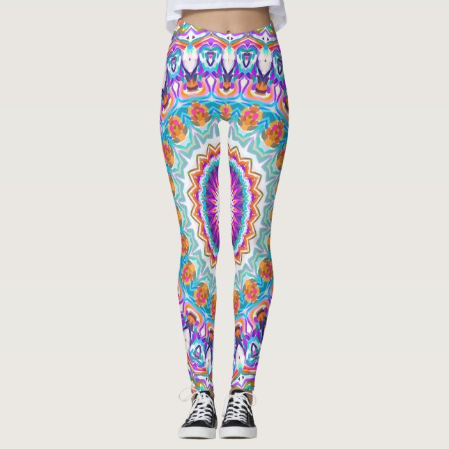 Purple Kaleidoscope Mandala Leggings (Front)