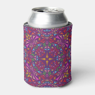 Purple Kaleidoscope Ornate Pattern Can Cooler