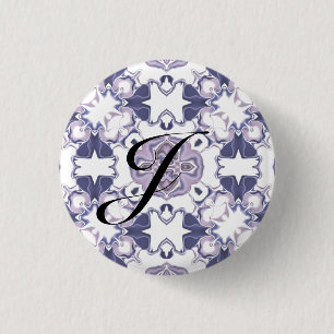 Purple Kaleidoscope Pattern #1 Monogram 3 Cm Round Badge