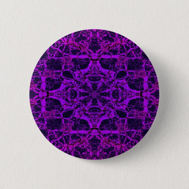 Purple kaleidoscope pattern 6 cm round badge (Front)