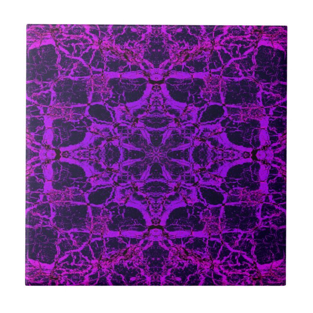 Purple kaleidoscope pattern tile (Front)