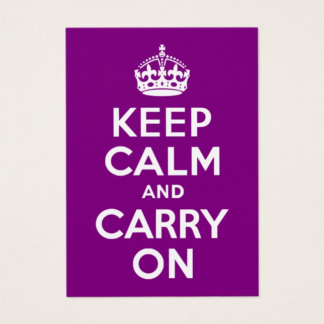 Purple Keep Calm and Carry On (Front)