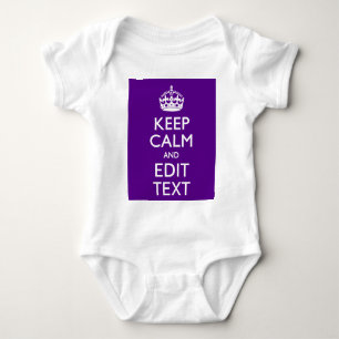 Purple Keep Calm And Have Your Text Easily Baby Bodysuit