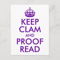 Purple Keep Clam and Proof Read