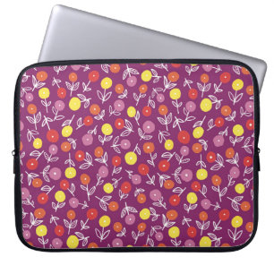 Purple Kids Floral Ditsy Laptop Sleeve