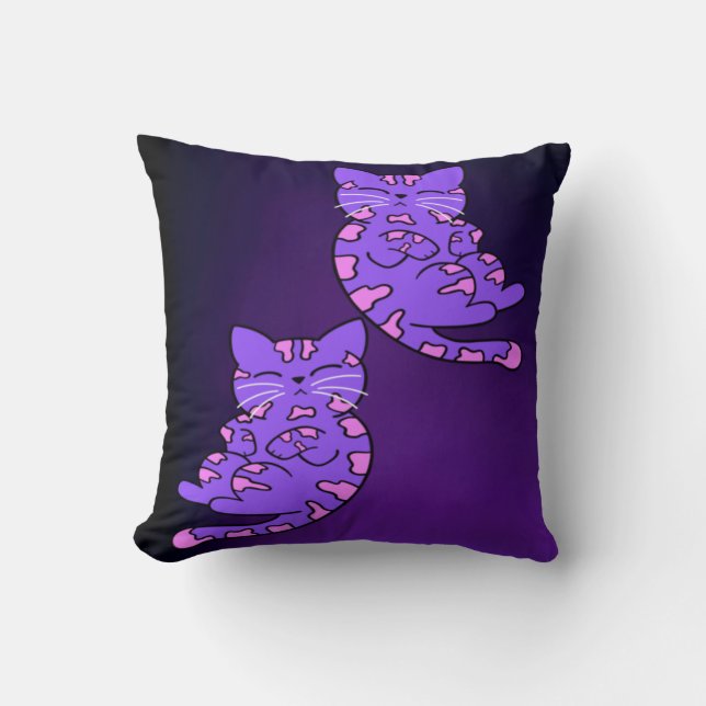 Purple Kitten Twins 2 Cushion (Front)
