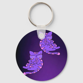 Purple Kitten Twins 2 Key Ring