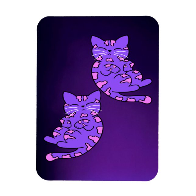 Purple Kitten Twins 2 Magnet (Vertical)