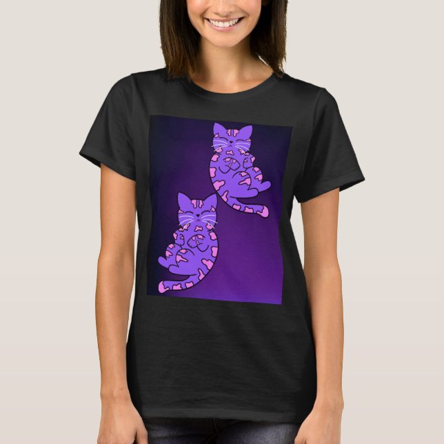 Purple Kitten Twins 2 T-Shirt (Front)
