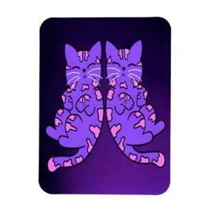 Purple Kitten Twins Magnet