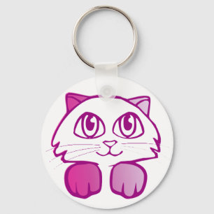 Purple Kitty Key Ring