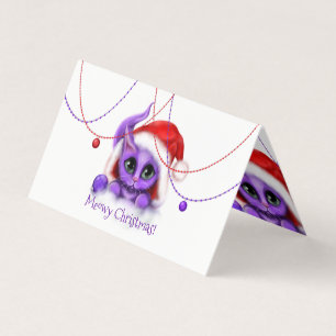 Purple Kitty Santa Meowy Christmas