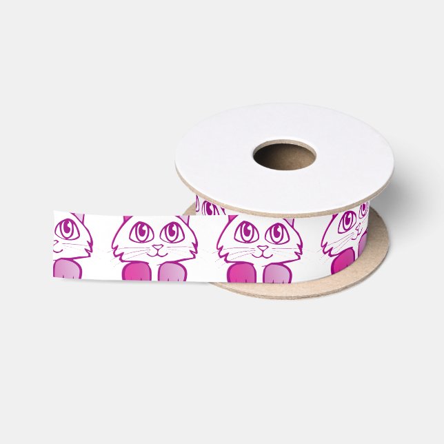 Purple Kitty Satin Ribbon (Spool)