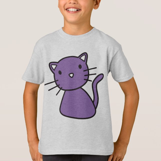 purple kitty t-shirt (Front)
