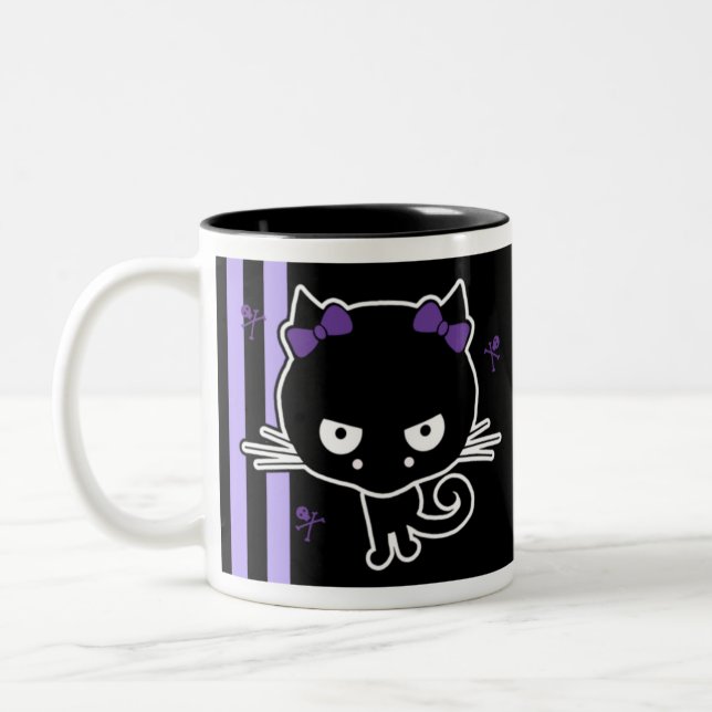 Purple Kitty Two-Tone Coffee Mug (Left)