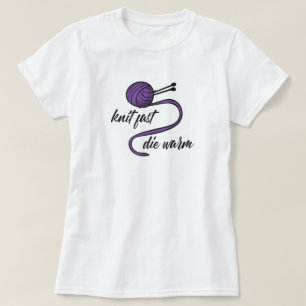 Purple Knit Fast, Die Warm T-Shirt